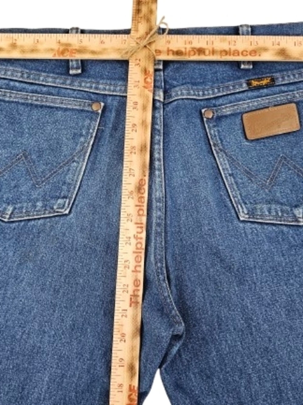 VTG Wrangler Cowboy Cut Original Fit Men 34x32 Stonewash Denim Blue Jean 13MWZPW - Picture 8 of 9